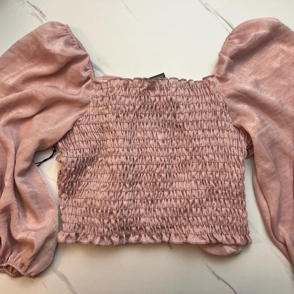 Painted Threads Lilac Ruched Crop Top